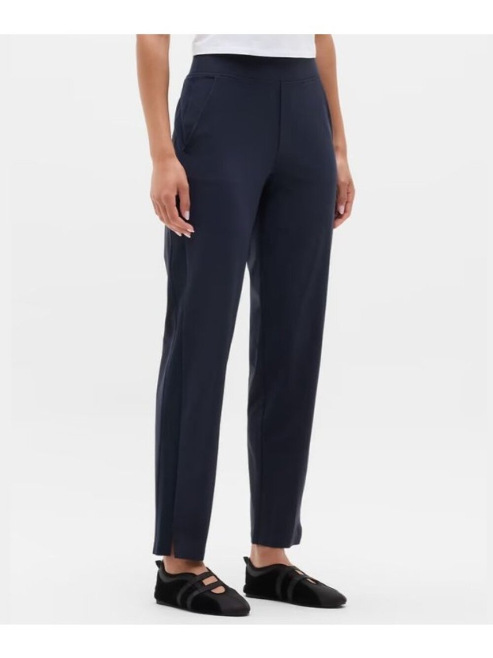 Athleta Brooklyn Mid Rise Ankle Pant-Navy Blue-Size 4 Tall-GUC - Picture 8 of 8